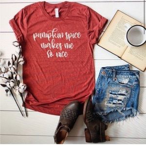 Maroon pumpkin spice tshirt